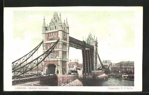 AK London, Tower Bridge von der Stirnseite