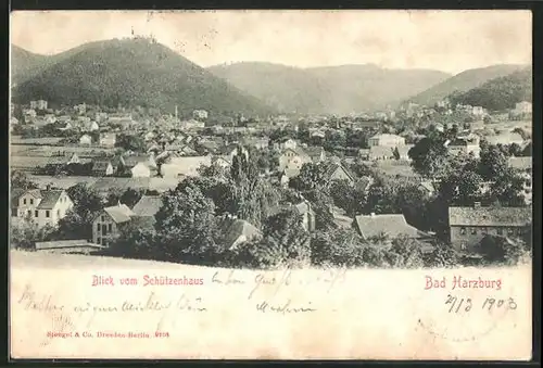AK Bad Harzburg, Blick vom Schützenhaus