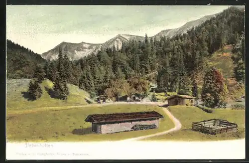 AK Siebenhütten, Ortspartie mit Gebirgszug