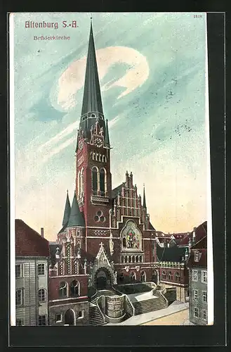 AK Altenburg /S.A., Blick auf die malerische Brüderkirche