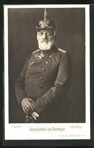 AK Heerführer Generaloberst von Heeringen in Uniform mit Pickelhaube