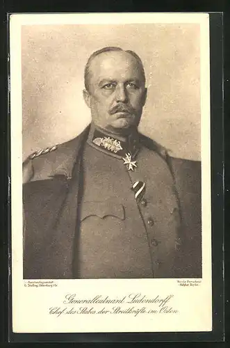 AK Generalleutnant Erich Ludendorff, Chef des Stabes der Streitkräfte im Osten