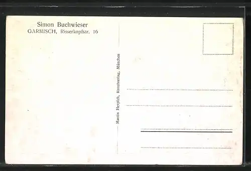 AK Garmisch, Hotel Simon Buchwieser, Risserkopfstrasse 16