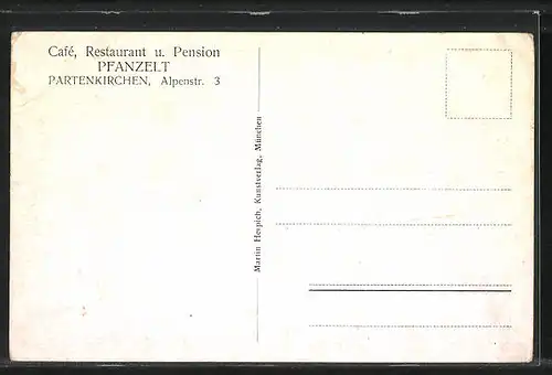 AK Partenkirchen, Cafe u. Restaurant Pfanzelt