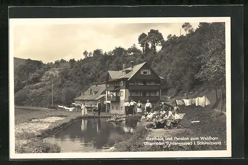 AK Ottenhöfen /Schwarzwald, Gasthaus u. Pension zum Waldhorn