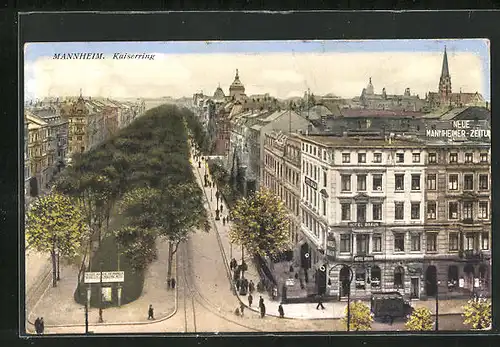 AK Mannheim, Kaiserring mit Hotel Berlin