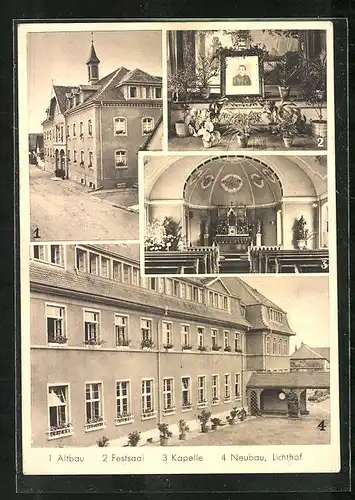 AK Schwarzach /Baden, St. Franziskusheim, Altbau, Festsaal, Kapelle