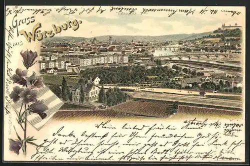 Lithographie Würzburg, Totalansicht