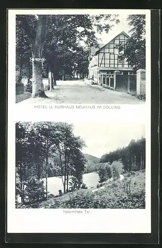 AK Neuhaus /Solling, Hotel Brauner Hirsch, Blick auf das Holzminden Tal