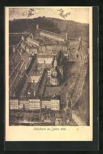 AK Kaisheim, Zeichnung von 1700 aus der Vogelschau