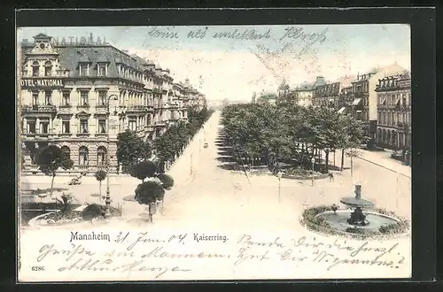 AK Mannheim, Kaiserring, Hotel National