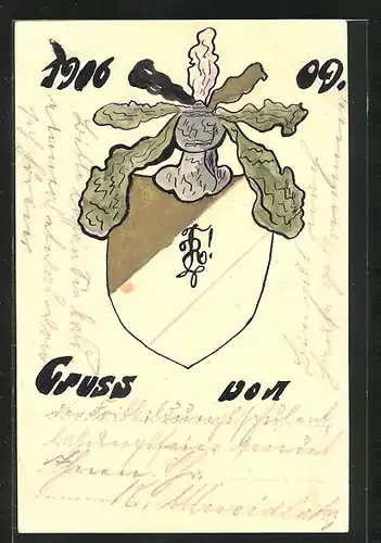Künstler-AK Handgemalt: Studentenwappen 1906-1909