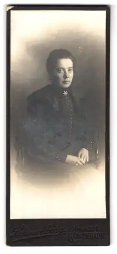 Fotografie Schouenberg, Kobenhavn, Nygade 1, Portrait junge Dame in modischer Kleidung