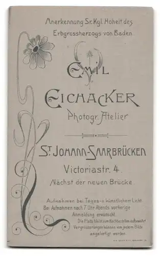 Fotografie Emil Eichacker, St. Johann-Saarbrücken, Victoriastrasse 5, Mann mit imposantem Schnauzbart