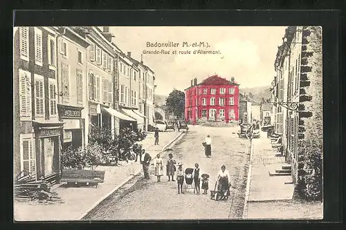 AK Badonviller, Grande-Rue et route d`Allarmont