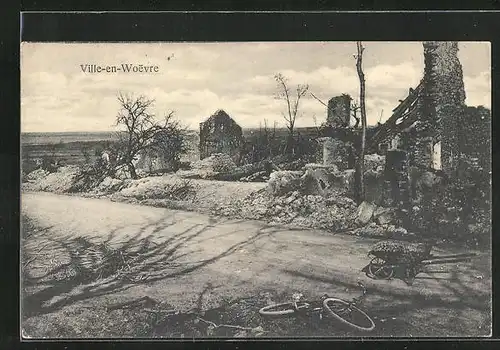 AK Ville-en-Woëvre, Zerstörtes Dorf