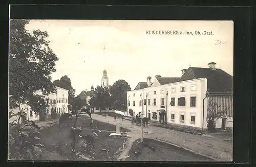 AK Reichersberg, Strassenpartie im Ortskern