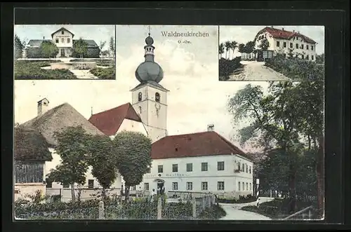 AK Waldneukirchen, Kneipp Kur Anstalt, Gasthaus mit Kirche