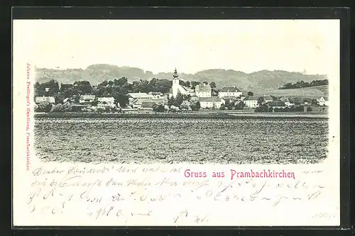 AK Prambachkirchen, Teilansicht mit Kirche