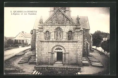 AK Quarre-les-Tombes, L`Eglise et les Tombes
