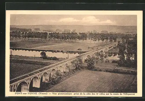 AK Pont-sur-Yonne, Vue panoramique