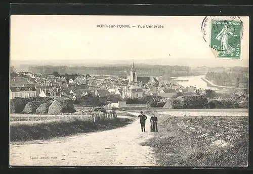 AK Pont-sur-Yonne, Vue Gènèrale