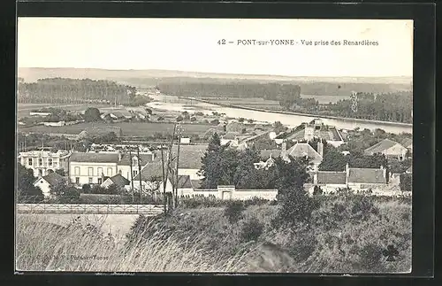 AK Pont-sur-Yonne, Vue prise des Renardières