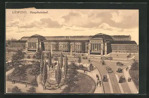 AK Leipzig, Blick zum Hauptbahnhof