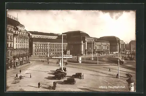 AK Leipzig, Blick zum Hauptbahnhof