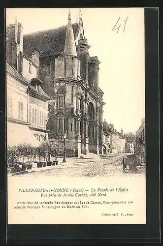 AK Villeneuve-sur-Yonne, La Facade de l`Eglise