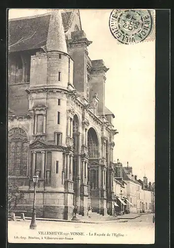 AK Villeneuve-sur-Yonne, La Facade de l`Eglise