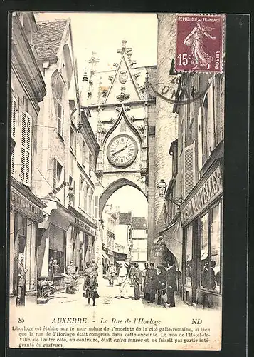 AK Auxerre, La Rue de l`Horloge