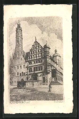AK Rothenburg o. d. T., Rathaus