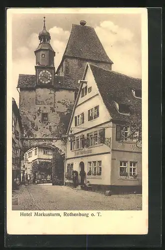 AK Rothenburg o. T., Hotel Markusturm