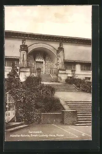 AK Darmstadt, Künstler-Kolonie, Ernst-Ludwig-Haus, Portal