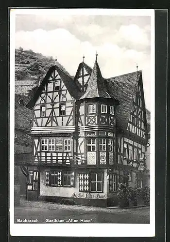 AK Bacharach, Gasthaus Altes Haus