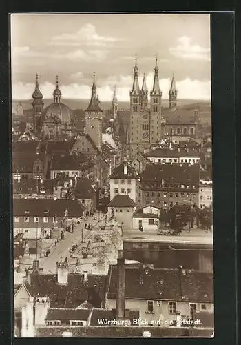 AK Würzburg, Blick auf die Altstadt