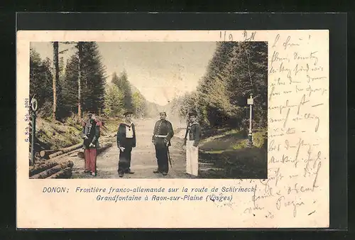 AK Grenze Deutschland Frankreich, Donon, Strasse zwischen Schirmeck und Grandfontaine