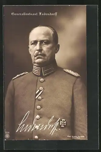 AK Erich Ludendorff, der Generalleutnant in seiner Uniform