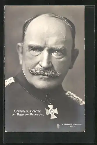 AK Heerführer General von Beseler, der Sieger von Antwerpen mit eisernem Kreuz