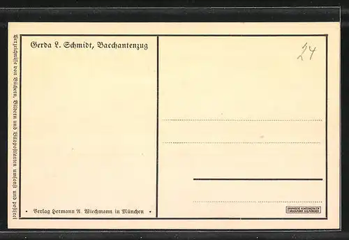 AK Menschen auf der Wiese, Bacchantenzug, Scherenschnitt