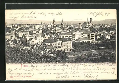 AK Zittau, Blick über die gesamte Stadt