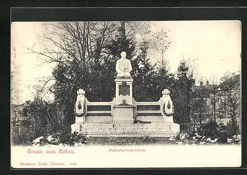 AK Zittau i. Sa., vor dem Haberkorndenkmal