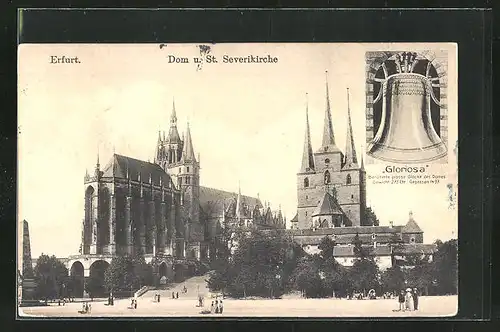 AK Erfurt, die Severikirche und der Dom, Glocke Gloriosa