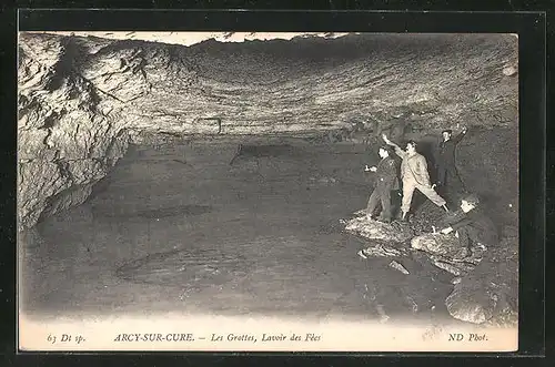 AK Arcy-sur-Cure, Les Grottes, Lavoir des Fees