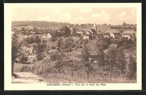 AK Asnieres, Vue sur le haut du Pays, L`Eglise
