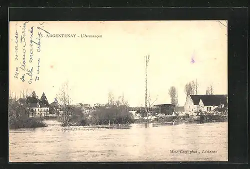 AK Argentenay, L`Armancon, Partie auf dem Fluss