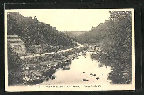 AK Pontaubert, Vue prise du Pont, Partie im Flussbett