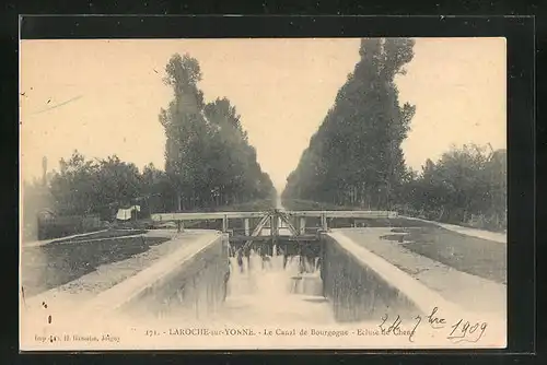 AK Laroche-sur-Yonne, Le Canal de Bourgogne, Ecluse de Cheny