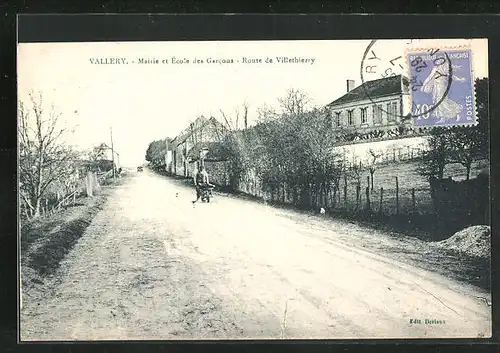 AK Vallery, Mairie et Ecole des Garcons, Route de Villethierry